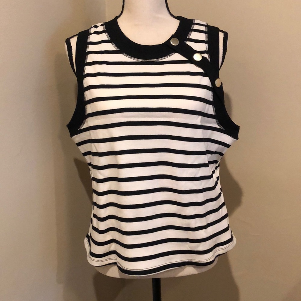 Beige and black striped tank